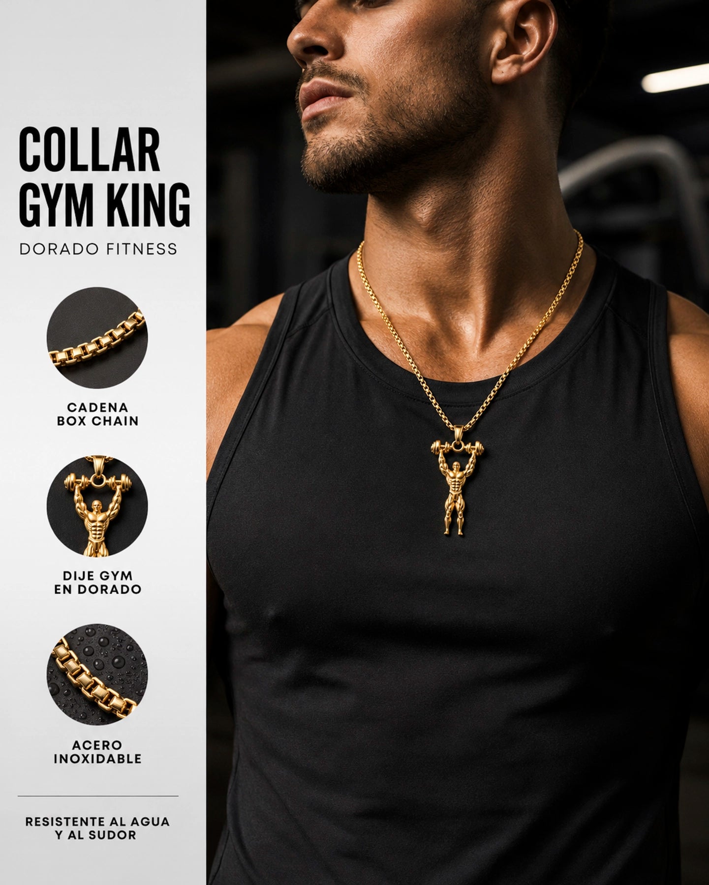 Collar Gym King – Dorado