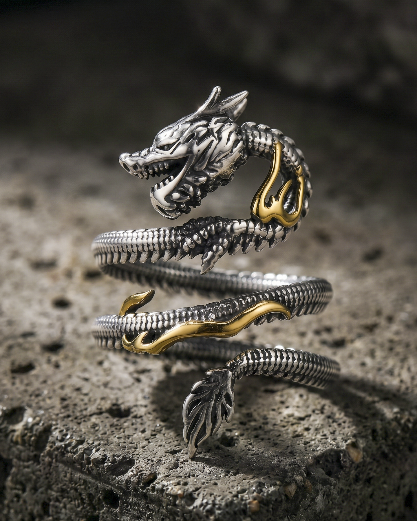 Dragón Imperial – Anillo Ajustable Envolvente