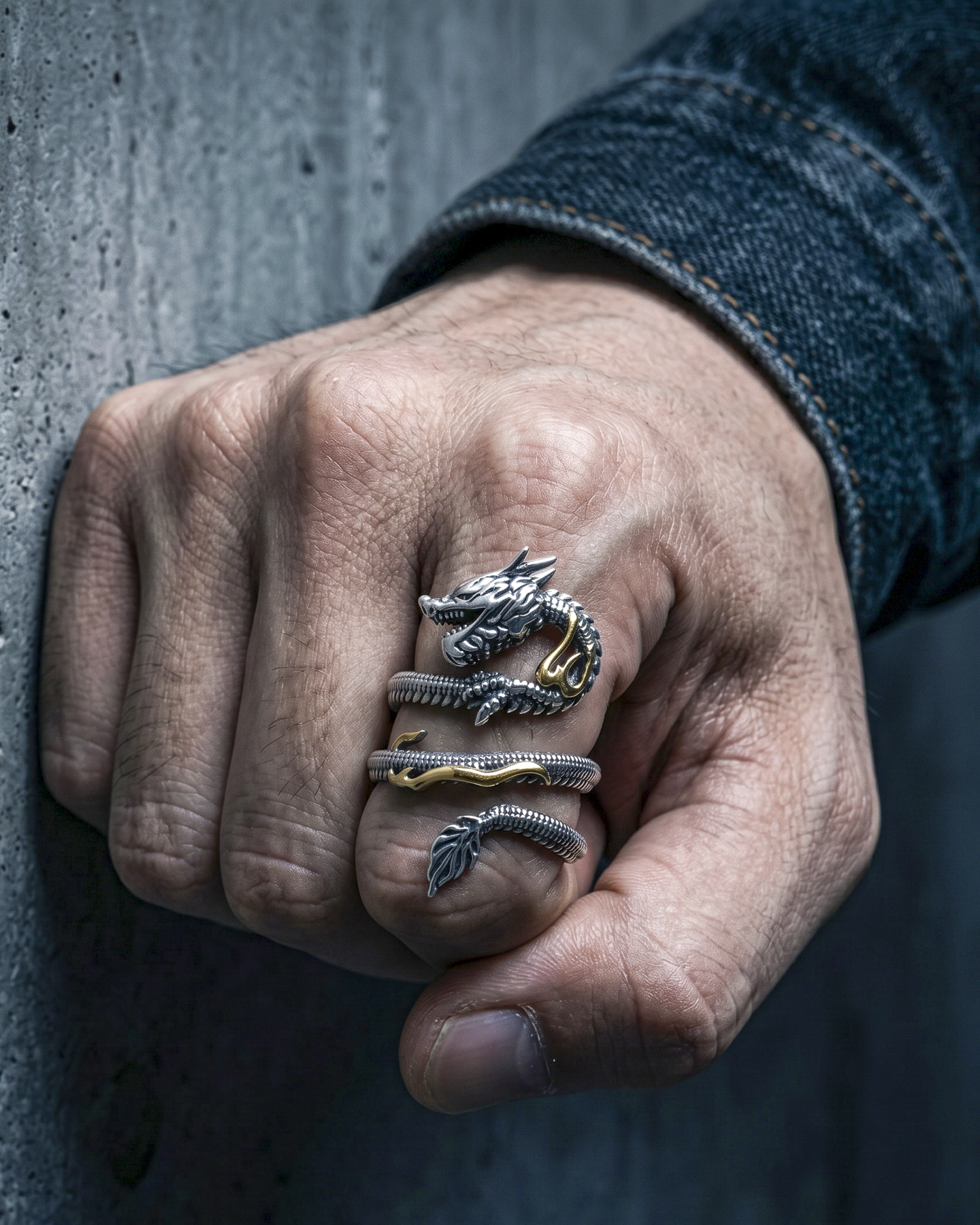Dragón Imperial – Anillo Ajustable Envolvente