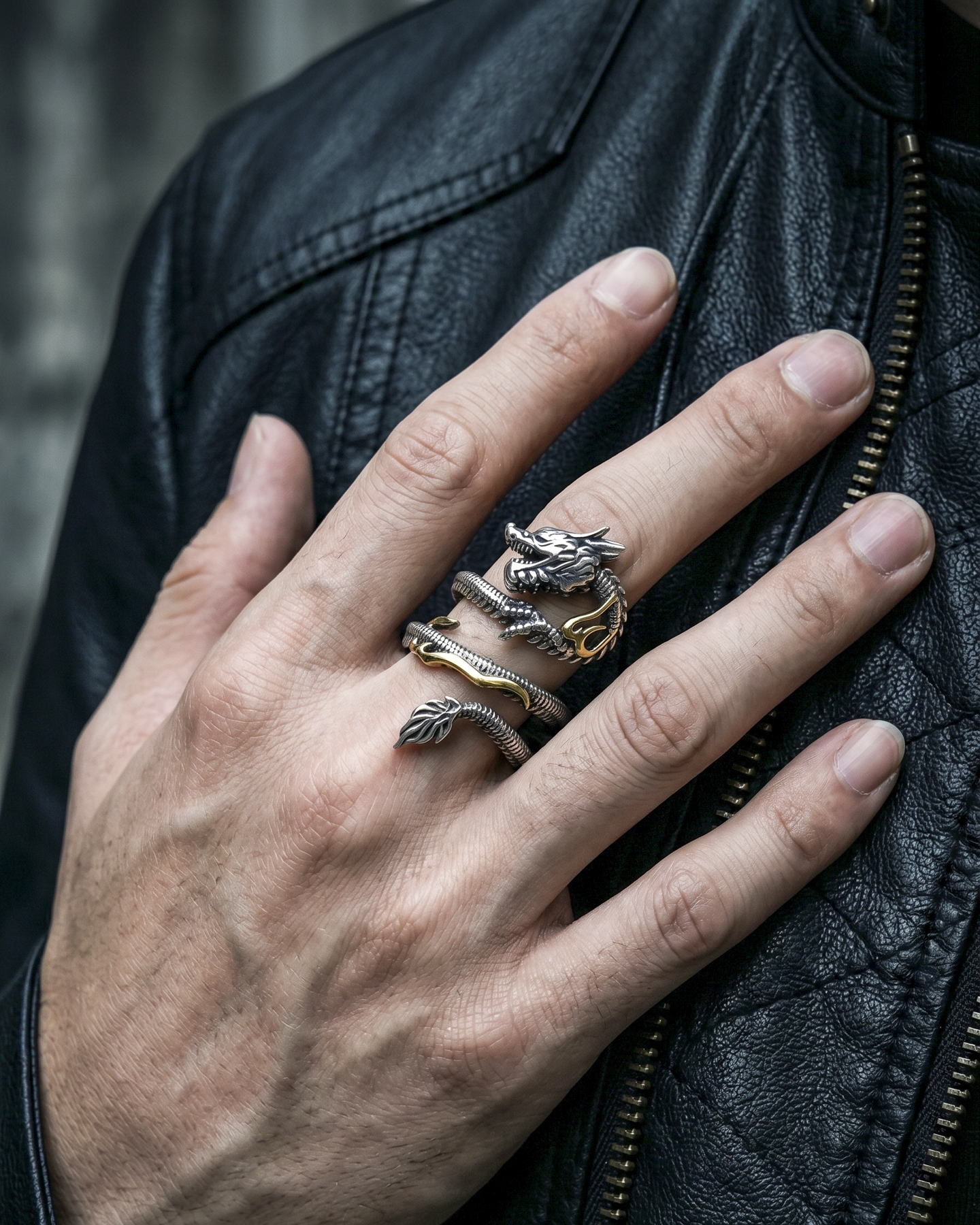 Dragón Imperial – Anillo Ajustable Envolvente