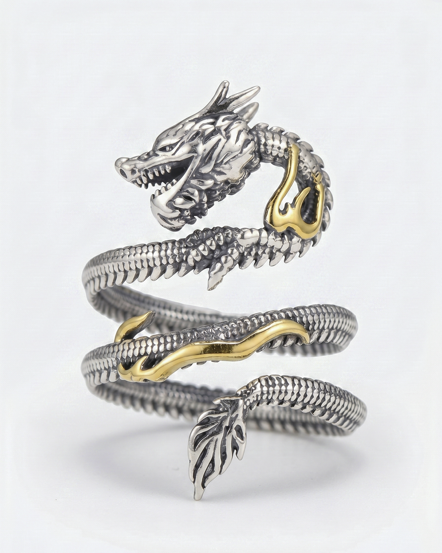 Dragón Imperial – Anillo Ajustable Envolvente