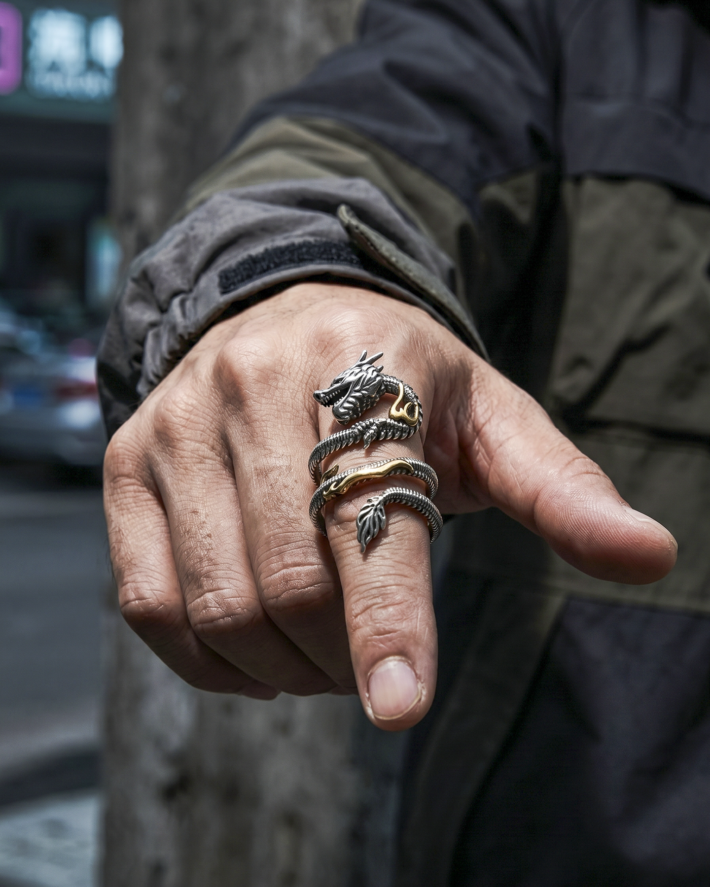 Dragón Imperial – Anillo Ajustable Envolvente