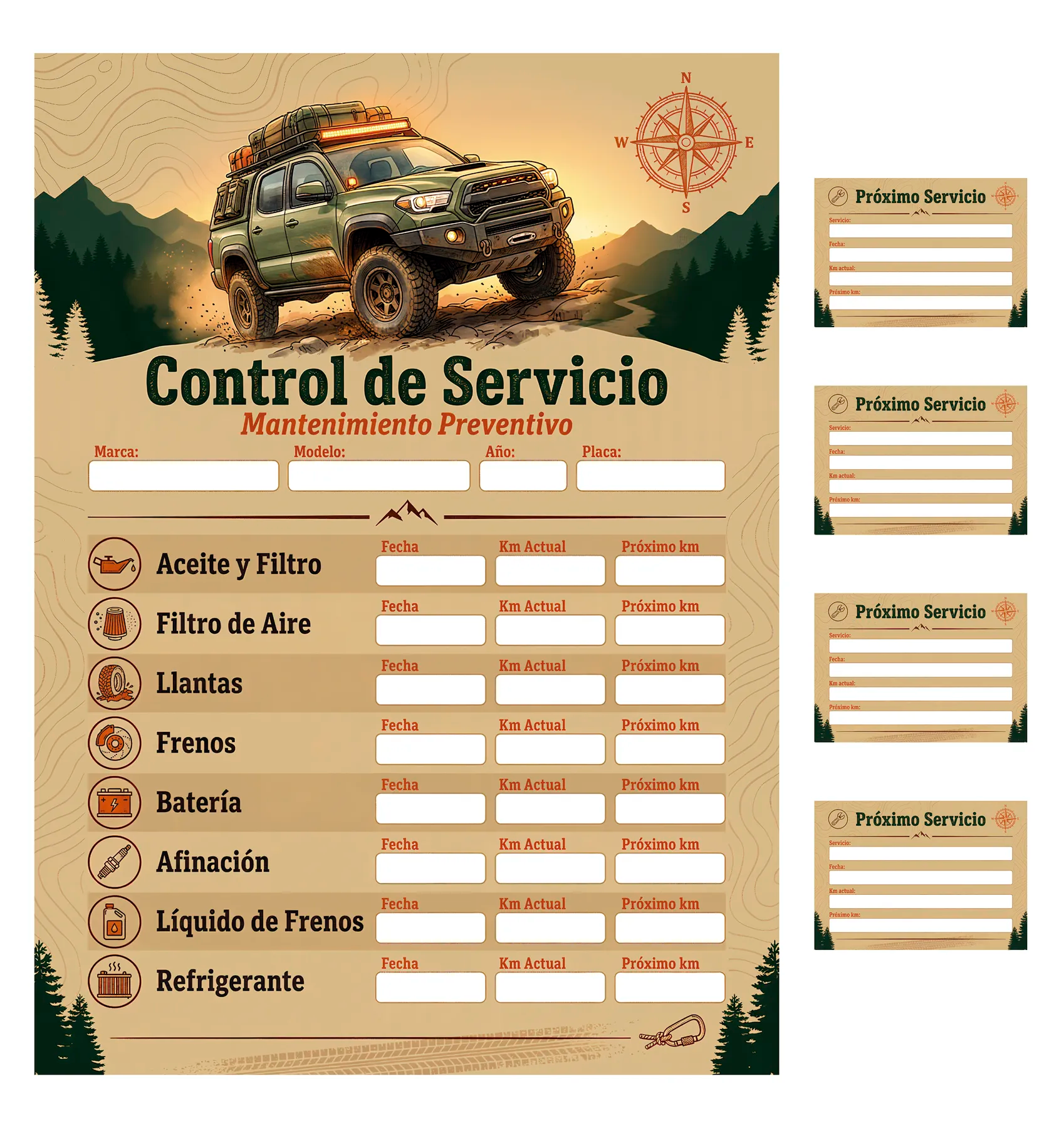 Kit de Control de Mantenimiento Automotriz – Garage & Parabrisas