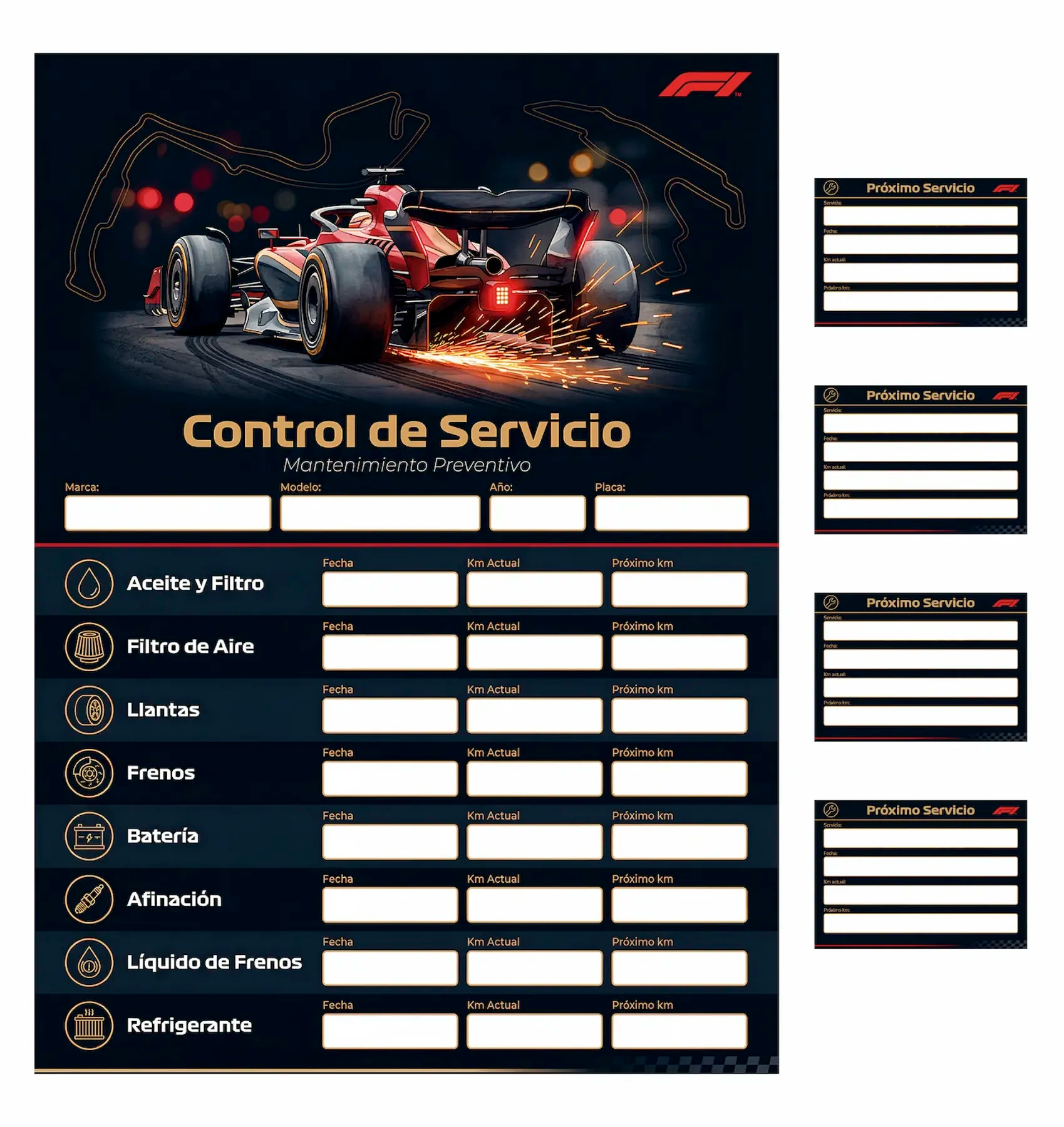 Kit de Control de Mantenimiento Automotriz – Garage & Parabrisas