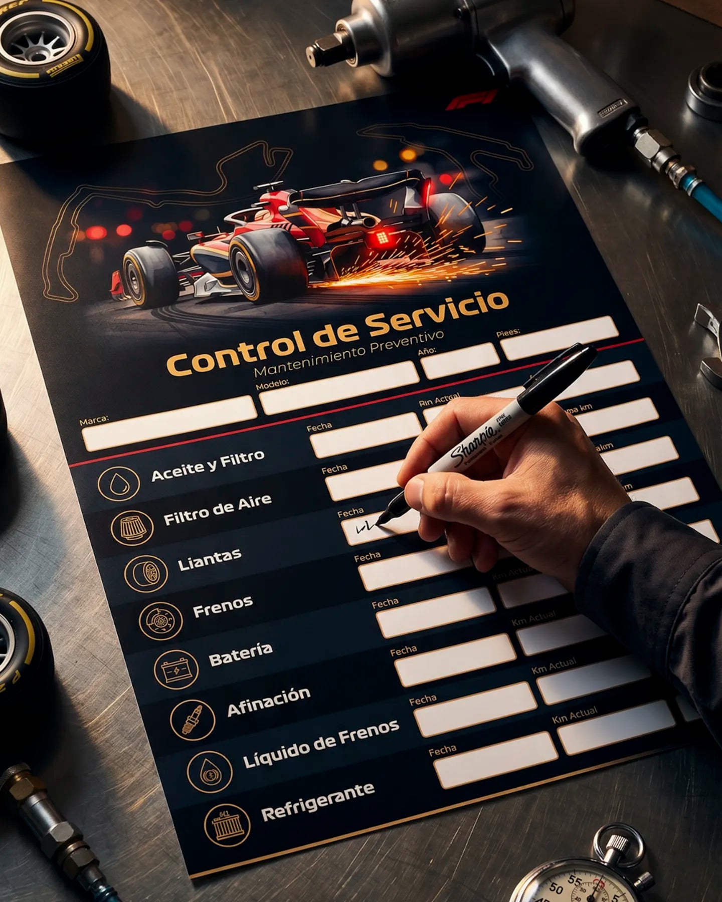 Kit de Control de Mantenimiento Automotriz – Garage & Parabrisas