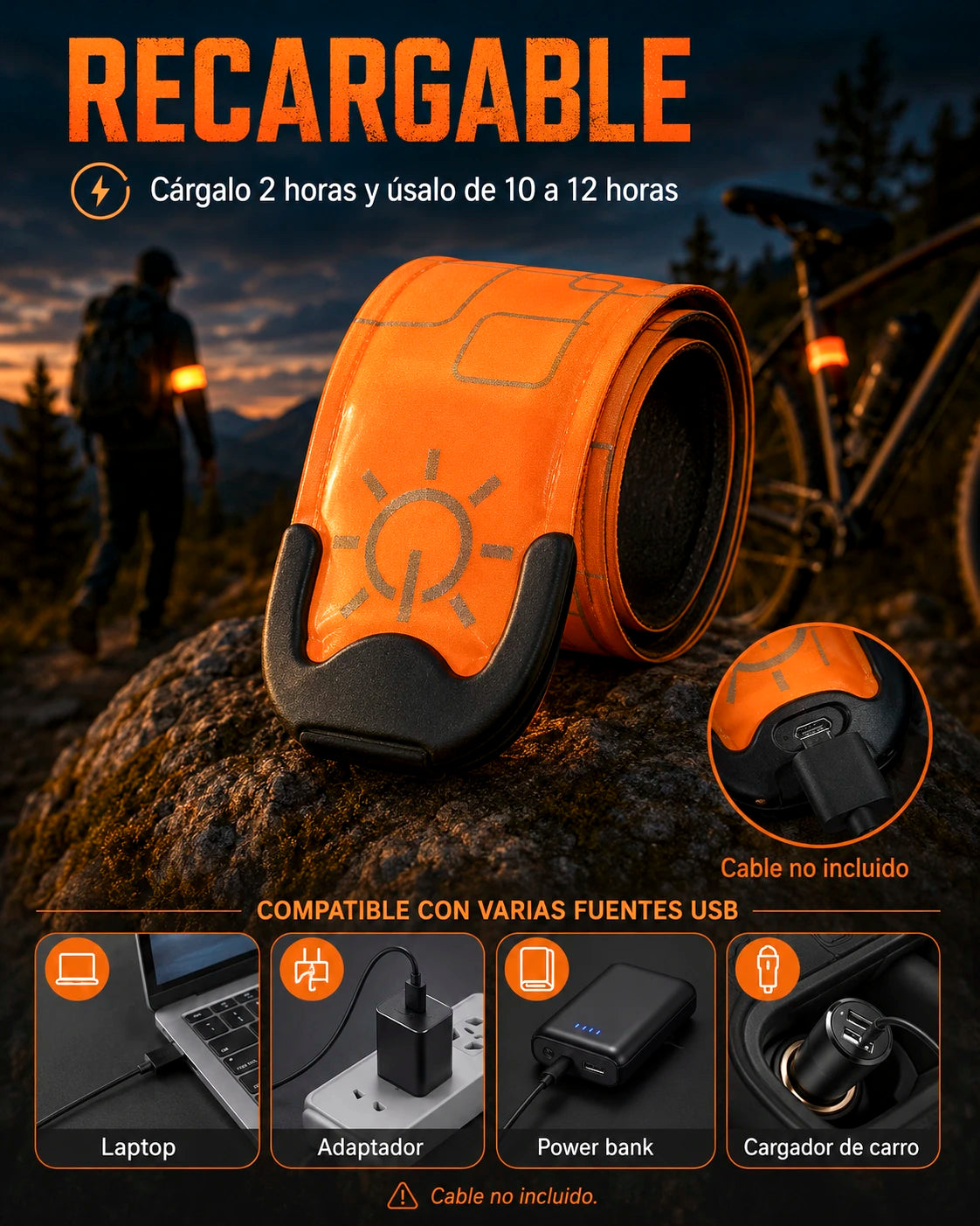 Brazalete LED – Recargable