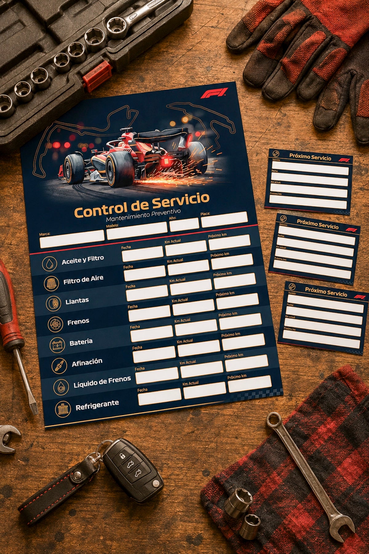 Kit de Control de Mantenimiento Automotriz – Garage & Parabrisas