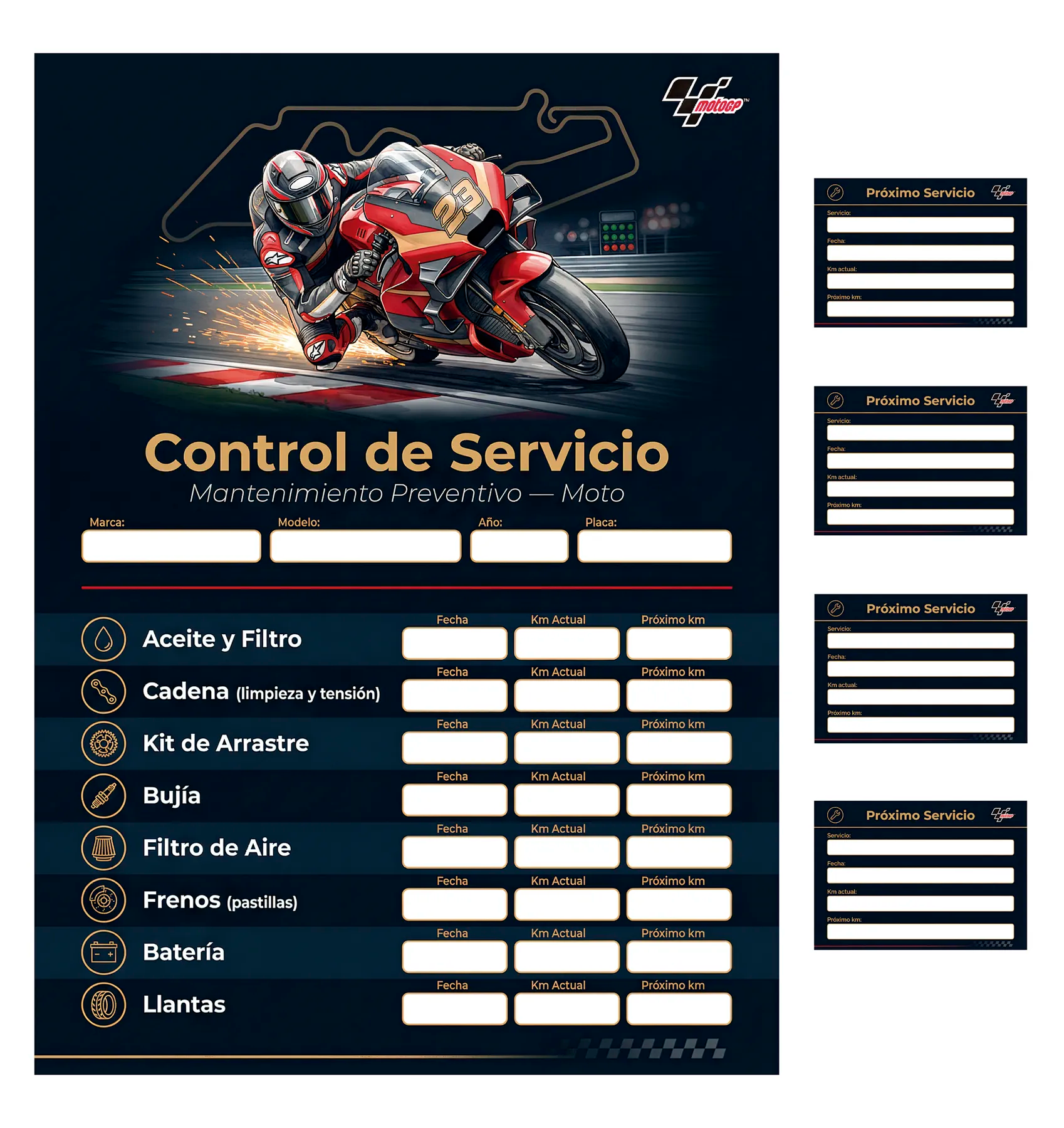 Kit de Control de Servicio para Moto