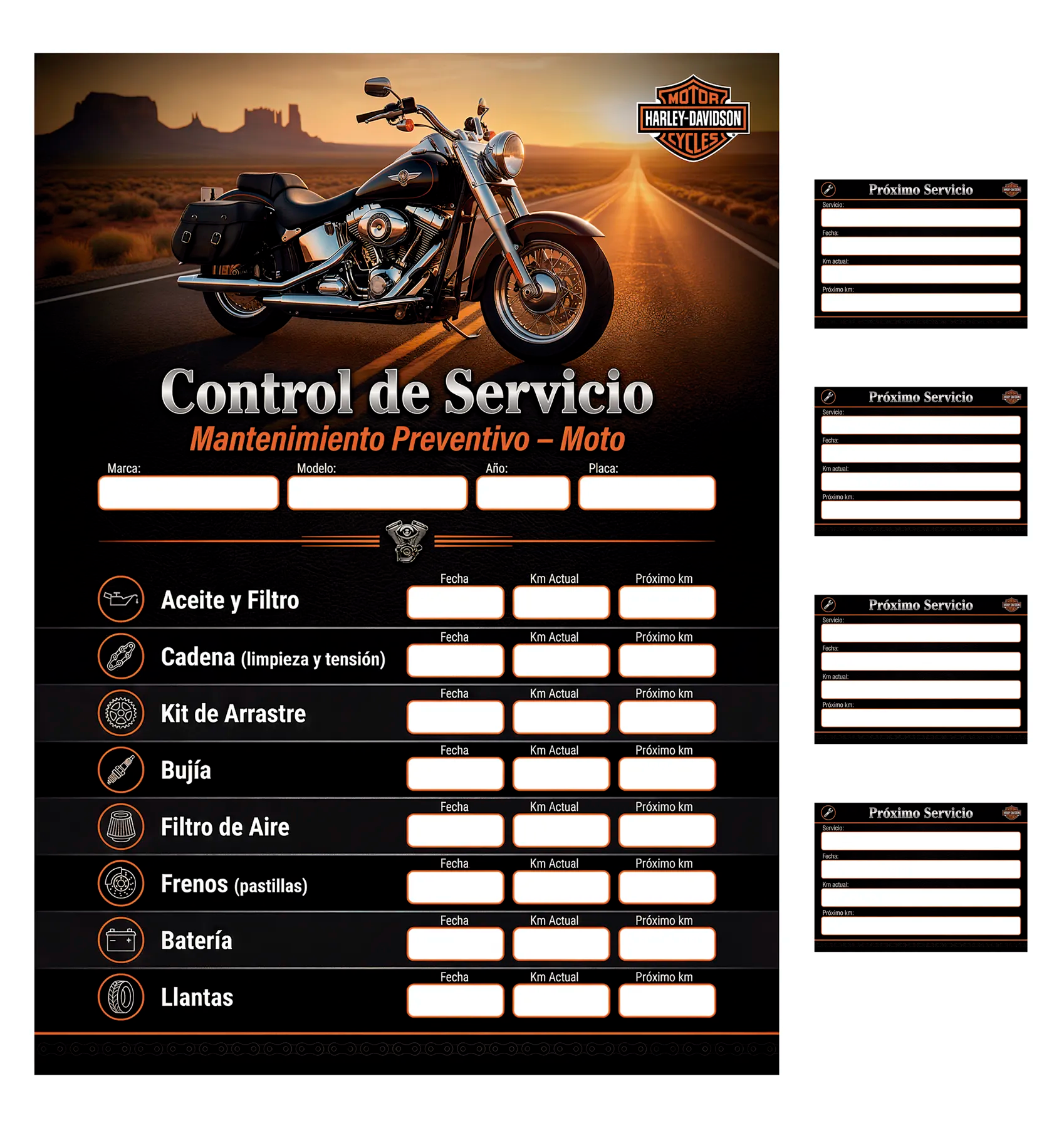 Kit de Control de Servicio para Moto