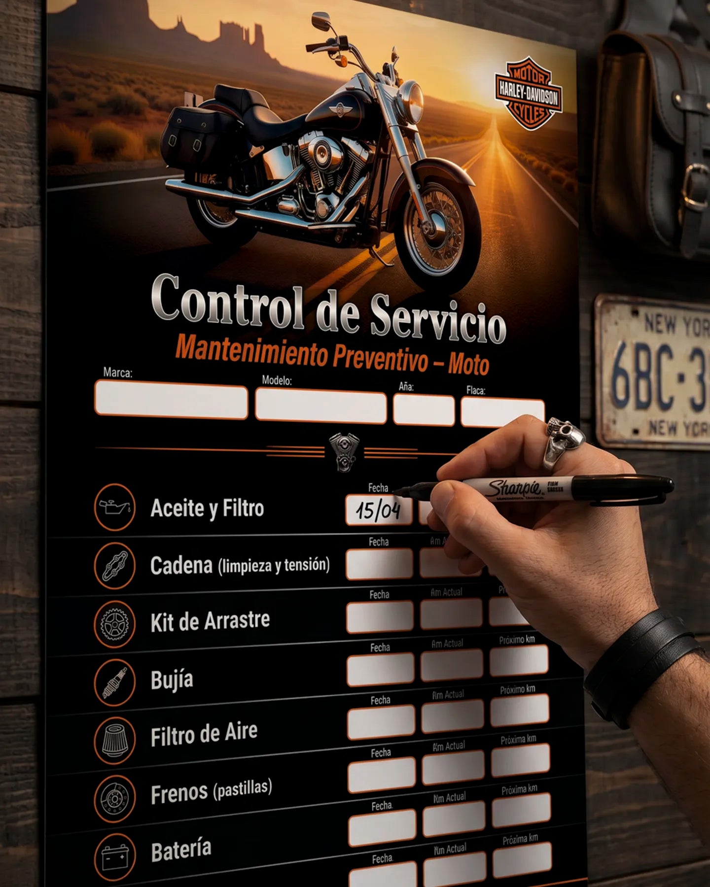 Kit de Control de Servicio para Moto