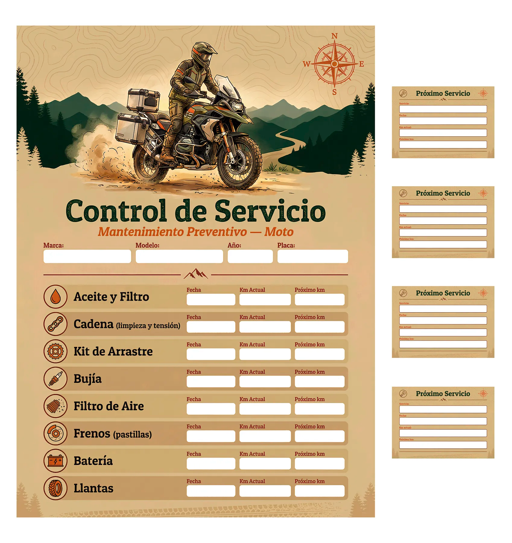 Kit de Control de Servicio para Moto