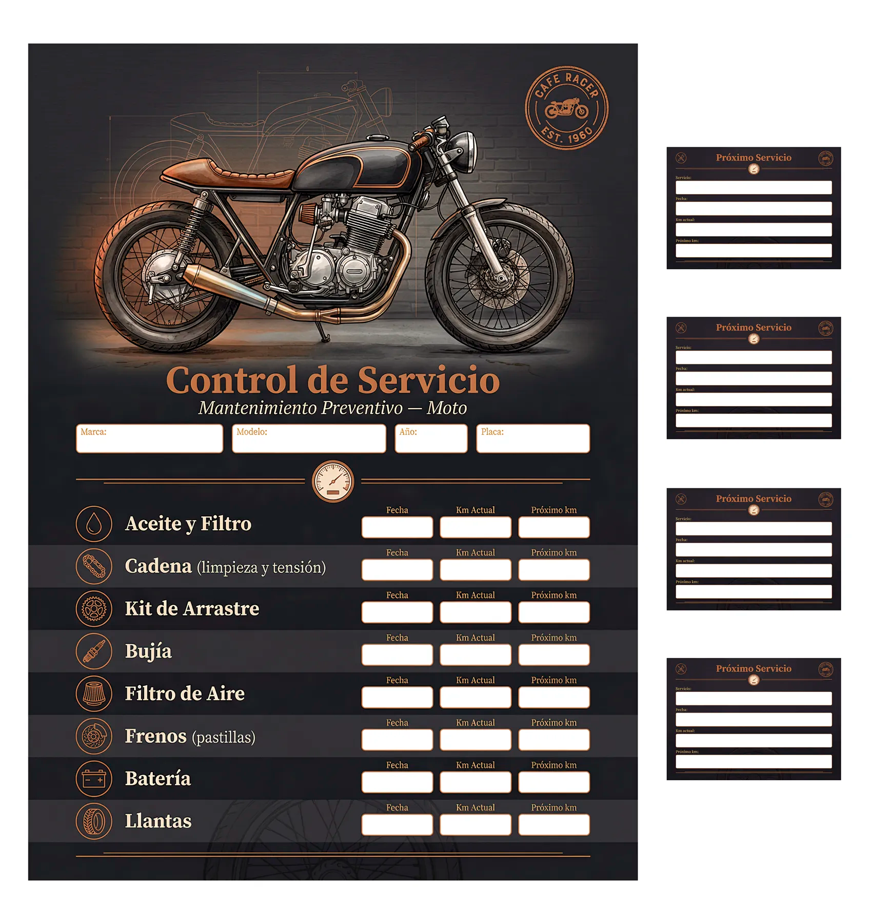 Kit de Control de Servicio para Moto